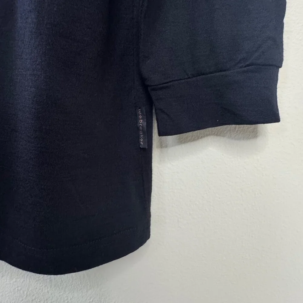 ICEBREAKER 100% Merino Wool Shirt Mens L Black Long Sleeve V-Neck Baselayer Top - Picture 5 of 8